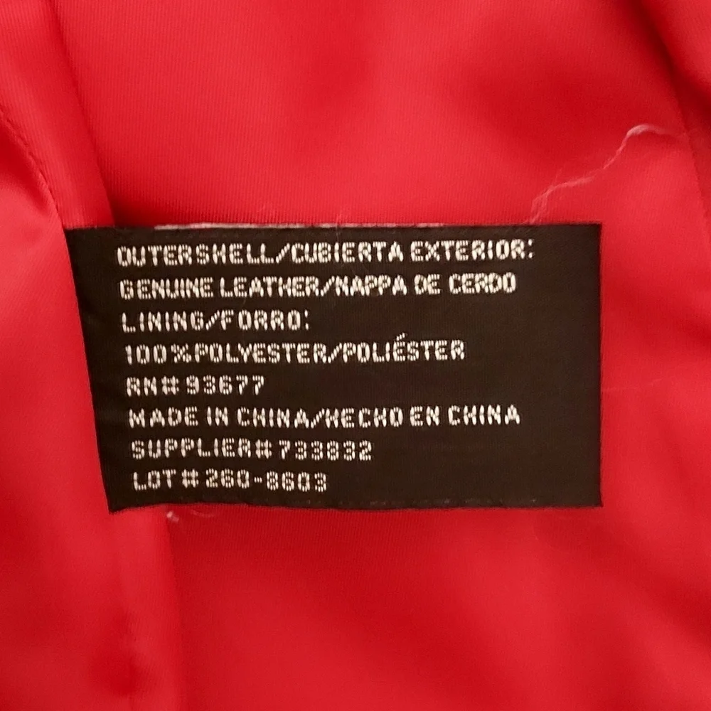 Red Worthington Genuine Leathet Zip Up Jacket